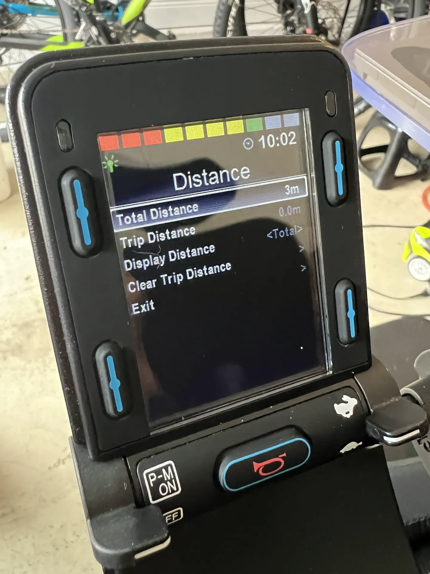 Permobil M3 Corpus display screen showing the settings menu